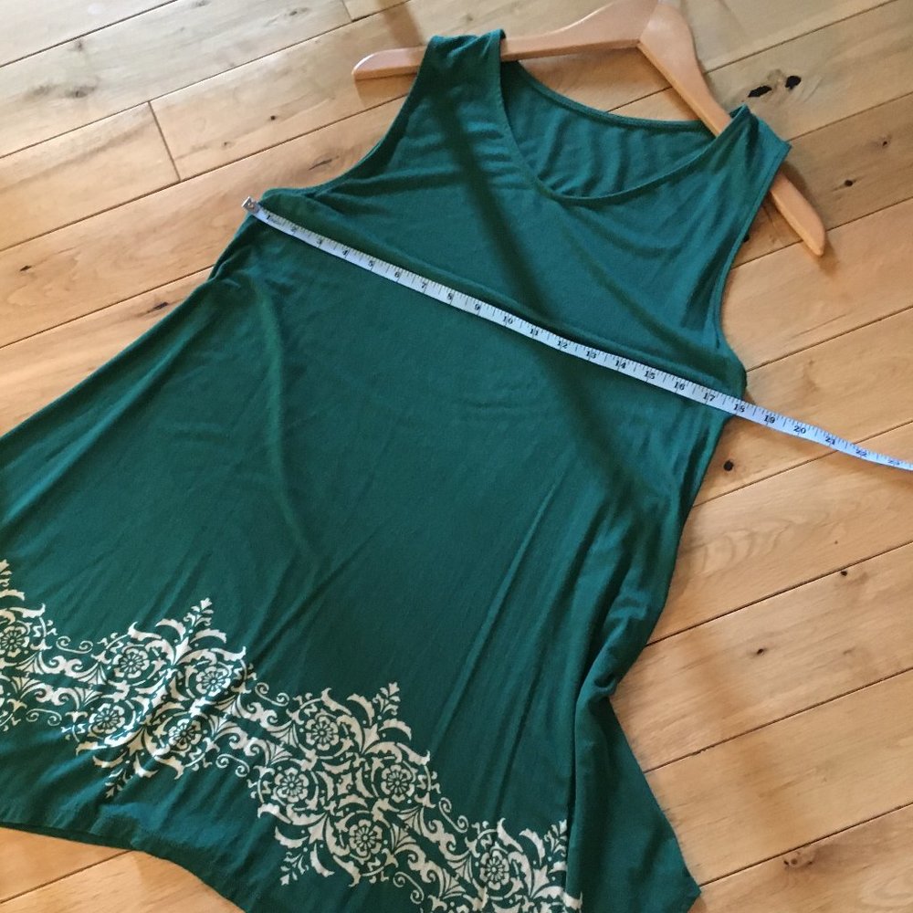 Om Grown Teal Kalamkari Bamboo Midi Dress Boho Medium - Picture 6 of 14